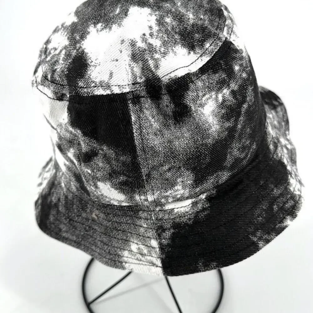 POL Women's‎ 100% Cotton Knit Tie Dye Bucket Hat Black White One Size